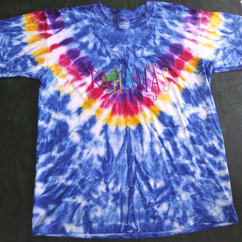 Bahamas Nassau Tie Dye T Shirt Mens Large